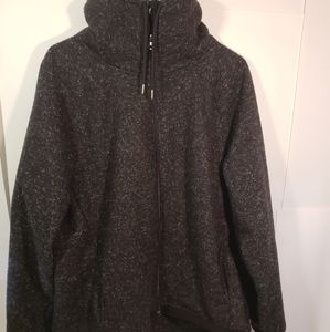 Avia XXL Black Jacket Coat Collar Turtleneck Zipper Pockets